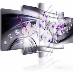 Planete Discount PD11033-200-100, Orchidées, Gris, Rose, Violet, Blanc, Panneaux MDF, 2000 mm, 1000 mm