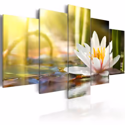 Planete Discount PD11041-200-100, Fleurs variées, Vert, Blanc, Jaune, Panneaux MDF, 2000 mm, 1000 mm