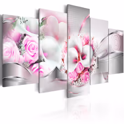 Planete Discount PD11053-100-50, Bouquets de fleurs, Gris, Rose, Blanc, Panneaux MDF, 1000 mm, 500 mm