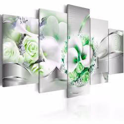 Planete Discount PD11054-200-100, Bouquets de fleurs, Vert, Gris, Blanc, Panneaux MDF, 2000 mm, 1000 mm