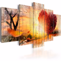 Planete Discount PD9817-100-50, Forêt, Gris, Orange, Rouge, Jaune, Panneaux MDF, 1000 mm, 20 mm, 500 mm