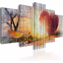 Planete Discount PD9819-200-100, Forêt, Vert, Gris, Rouge, Jaune, Panneaux MDF, 2000 mm, 20 mm, 1000 mm