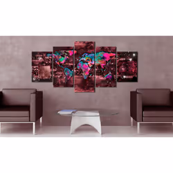 Tableau Cartes du monde Ruby Journey - PD11455-200-100