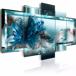 Planete Discount PD8666-200-100, Fleurs et plantes, Bleu, Gris, Blanc, Panneaux MDF, 2000 mm, 20 mm, 1000 mm