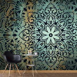 Planete Discount PD14233-100-70 papier-peint Papier peint non tissé Noir, Orange, Turquoise