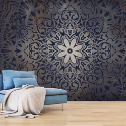 Planete Discount PD14234-400-280, Papier peint non tissé, Beige, Noir, Gris, Noir, Gris, Beige, 120 g/m², Iron Flowers, 4000  ...
