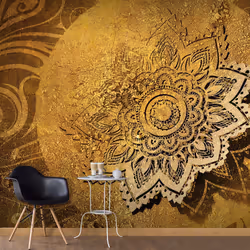 Planete Discount PD14235-400-280, Papier peint non tissé, Or, Doré, 120 g/m², Golden Illumination, 4000 mm