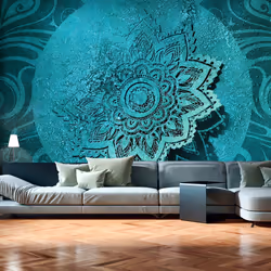 Planete Discount PD14237-400-280, Papier peint non tissé, Bleu, Bleu, 120 g/m², Azure Flower, 4000 mm