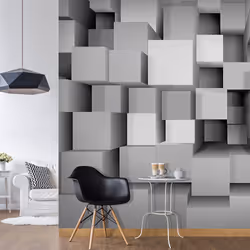 Planete Discount PD12910-150-105, Papier peint non tissé, Gris, Gris, 120 g/m², Mechanical Symmetry, 1500 mm