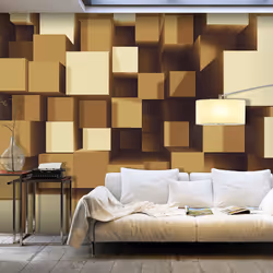 Planete Discount PD12911-400-280, Papier peint non tissé, Jaune, Jaune, 120 g/m², Geometrical Harmony, 4000 mm