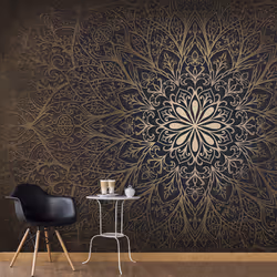 Planete Discount PD13766-400-280, Papier peint non tissé, Or, Doré, 120 g/m², Mandala, 4000 mm