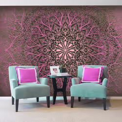 Planete Discount PD13768-400-280, Papier peint non tissé, Rose, Rose, 120 g/m², Mandala of Love, 4000 mm