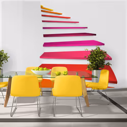 Planete Discount PD12914-400-280, Papier peint non tissé, Rose, Violet, Rouge, Blanc, Jaune, Violet, Jaune, Blanc, Rose, Roug ...