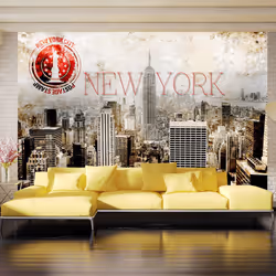 Planete Discount PD14789-100-70, Papier peint non tissé, Rouge, Rouge, 120 g/m², New York - POST AGE STAMP, 1000 mm