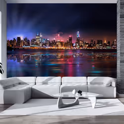 Planete Discount PD14791-100-70, Papier peint non tissé, Bleu, Bleu Marine, Colorful, 120 g/m², Romantic moments in New York  ...
