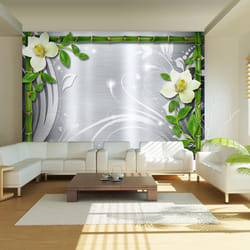 Papier peint intissé Fleurs Bamboo and two orchids - PD13444-400-280