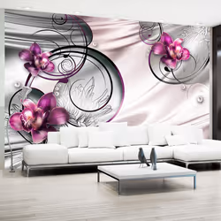 Planete Discount PD13445-350-245, Papier peint non tissé, Noir, Gris, Perle, Rose, Violet, Nacré, Gris, Noir, Violet, Rose, 1 ...
