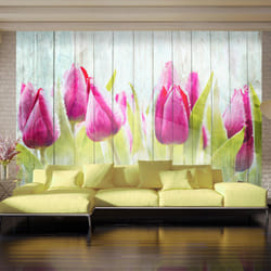 Papier peint intissé Fleurs Tulips on white wood - PD13446-400-280