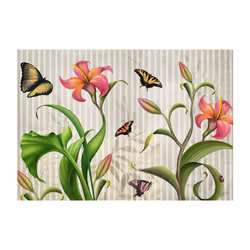 Planete Discount PD13447-250-175 papier-peint Papier peint non tissé Vert, Rose, Blanc, Jaune