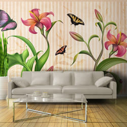 Planete Discount PD13448-200-140 papier-peint Papier peint non tissé Beige, Vert, Rose, Violet, Blanc, Jaune