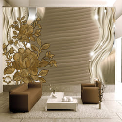Planete Discount PD13777-200-140 papier-peint Papier peint non tissé Beige, Crème, Or