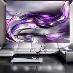 Planete Discount PD13012-400-280, Papier peint non tissé, Noir, Gris, Violet, Violet, Noir, Gris, 120 g/m², Tourbillons pourp ...