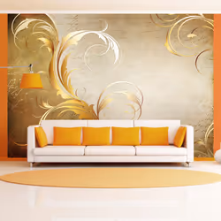 Planete Discount PD13787-100-70, Papier peint non tissé, Beige, Or, Doré, Beige, 120 g/m², Gold leaf, 1000 mm