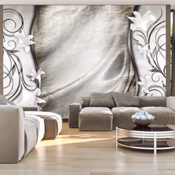 Planete Discount PD13450-200-140, Papier peint non tissé, Gris, Argent, Blanc, Blanc, Argent, Gris, 120 g/m², Nostalgic peace ...