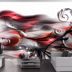 Planete Discount PD13016-100-70, Papier peint non tissé, Noir, Gris, Rouge, Argent, Blanc, Rouge, Blanc, Noir, Argent, Gris, ...