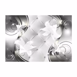 Planete Discount PD13451-200-140 papier-peint Papier peint non tissé Argent, Blanc