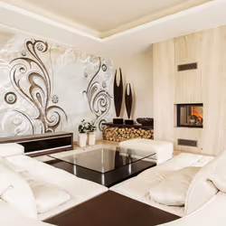Planete Discount PD13796-400-280, Papier peint non tissé, Crème, Blanc, Blanc, Crème, 120 g/m², Stone Butterfly, 4000 mm