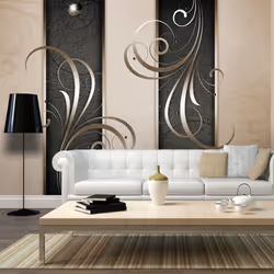 Planete Discount PD13798-400-280, Papier peint non tissé, Beige, Noir, Or, Beige, Noir, Doré, 120 g/m², Duo romantique, 4000 ...