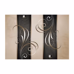 Planete Discount PD13798-150-105 papier-peint Papier peint non tissé Beige, Noir, Or