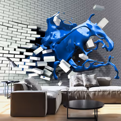 Planete Discount PD13799-250-175, Papier peint non tissé, Bleu, Gris, Bleu, Gris, 120 g/m², Muse de sapphire, 2500 mm