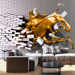 Planete Discount PD13800-400-280, Papier peint non tissé, Gris, Jaune, Gris, Jaune, 120 g/m², Inspiration de safran, 4000 mm