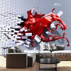 Planete Discount PD13801-100-70 papier-peint Papier peint non tissé Gris, Rouge