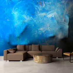 Planete Discount PD14586-150-105, Papier peint non tissé, Bleu, Gris, Gris, Bleu, 120 g/m², Sense of touch, 1500 mm