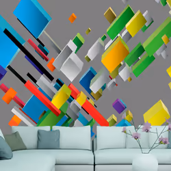 Planete Discount PD13028-400-280, Papier peint non tissé, Gris, Gris, Colorful, 120 g/m², Color puzzle, 4000 mm