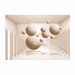 Planete Discount PD12919-100-70 papier-peint Papier peint non tissé Beige, Gris, Blanc