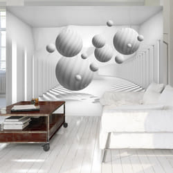 Papier peint intissé 3D et Perspective Balls in White - PD12920-400-280