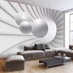 Planete Discount PD12921-100-70, Papier peint non tissé, Gris, Blanc, Gris, Blanc, 120 g/m², Race Through The Tunnel, 1000 mm