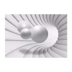 Planete Discount PD12921-200-140 papier-peint Papier peint non tissé Gris, Blanc
