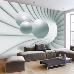 Planete Discount PD12922-400-280, Papier peint non tissé, Vert, Gris, Blanc, Gris, Blanc, Vert, 120 g/m², In The Green Tunnel ...