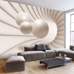 Planete Discount PD12923-100-70, Papier peint non tissé, Beige, Beige, 120 g/m², Balls in the Tunnel, 1000 mm