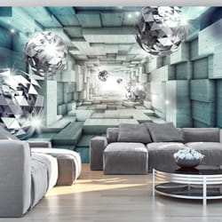 Planete Discount PD13047-250-175 papier-peint Papier peint non tissé Bleu, Argent, Blanc