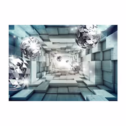 Planete Discount PD13047-250-175 papier-peint Papier peint non tissé Bleu, Argent, Blanc