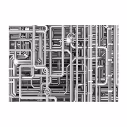 Planete Discount PD12924-150-105 papier-peint Papier peint non tissé Gris, Argent, Blanc
