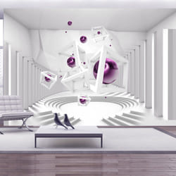 Planete Discount PD13049-150-105 papier-peint Papier peint non tissé Gris, Violet, Blanc