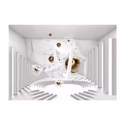Planete Discount PD13051-100-70 papier-peint Papier peint non tissé Or, Gris, Blanc