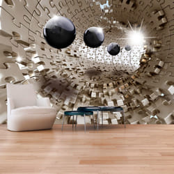 Planete Discount PD12928-200-140 papier-peint Papier peint non tissé Beige, Noir, Métallique